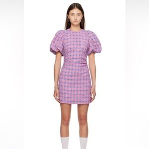 Ganni Pink and Purple Plaid Dress